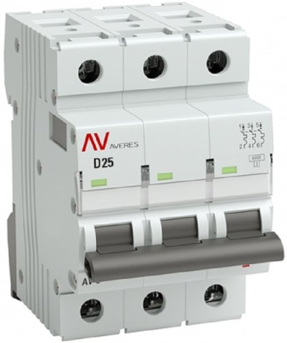 Выключатель автоматический EKF Averes AV-6 3п 25А D 6кА картинка